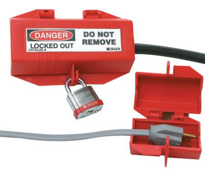 BradyÂ® Plug Lockouts, 110V, Red, 65674
