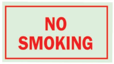 BradyÂ® Glo Glow-In-The-Dark Safety Signs, No Smoking, Glow Background/Red Text, 80248