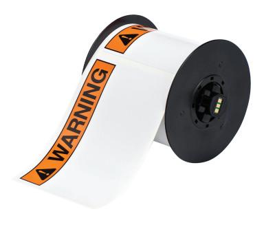 Brady® BBP31 Indoor/Outdoor Vinyl Tapes, 6 in, "Warning", Black/Orange, B30-25-595-ANSIWA