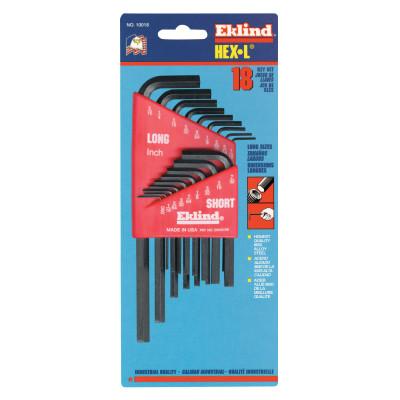Eklind® Tool Hex-L Key Set, 9 per holder, Hex Tip, Metric, Long Arm, 10609
