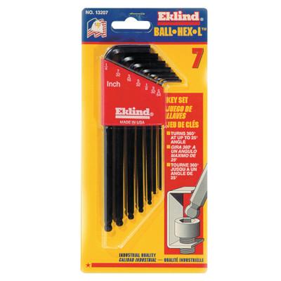 Eklind® Tool Ball-Hex-L Key Sets, 22 per set, Hex Ball Tip, Inch/Metric, Bright Finish, 13322