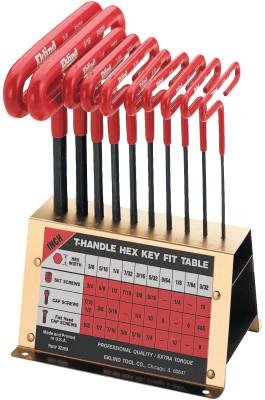Eklind?? Tool Cushion Grip Hex T-Key Sets, 8 per stand, Hex Tip, Metric, 6 in Handle, 56168