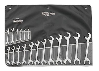 Martin Tools 18 PC Angle Opening Hydraulic Wrench Set, SAE, 11/32" - 1 1/2", OB18K