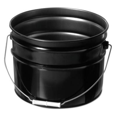 Freund Unlined Open Head Steel Pail, 3 1/2 Gallon, 10.9 in Cap, Black, 1175