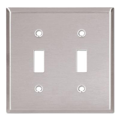 Eaton WALLPLATE 2G TOGGLE RECEPTACLE MID SS, 93972-BOX