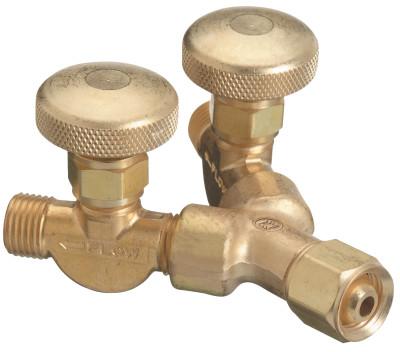 Western Enterprises Valved "Y" Connections, 200 PSIG, Brass, Male/Female, RH, 5/8 in - 18, 411