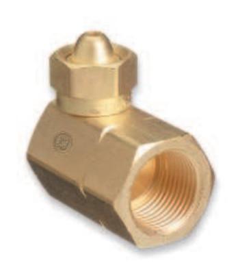 Western Enterprises Brass Cylinder Adaptors, CGA-200 "MC" Acetylene To CGA-510 POL Acetylene 90°, 321