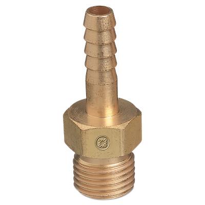 Western Enterprises Brass Hose Adaptors, Male/Barb, Brass, RH, 3/16 in, 40