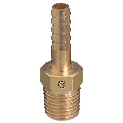 Western Enterprises Brass Hose Adaptors, Male/Hose Barb, Brass, 1/4 in, 545