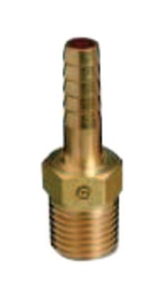 Western Enterprises Brass Hose Adaptors, NPT Thread/Barb, Brass, 1/4 in, 558