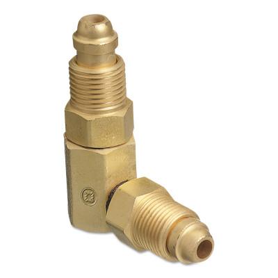 Western Enterprises Inert Arc Hose & Torch Adaptor, Brass, Elbow - 90Â°, Male/Male, RH to RH, AW-409
