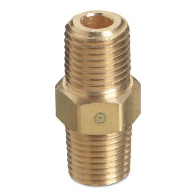 Western Enterprises Pipe Thread Hex Nipples, 3000 PSIG, Brass, 1/2 in NPT Male, B-8HP