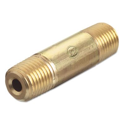Western Enterprises Pipe Thread Nipples, 3000 PSIG, Brass, 1/4 in (NPT), 5 in Long, BN-4-50HP