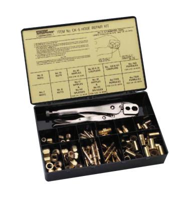 Western Enterprises Hose Repair Kit, A-Size/B-Size Fittings, 3/16 in Hose ID, Hammer-Strike 3-Hole Jaw Crimp Tool, CK-3