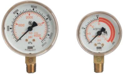 Western Enterprises 2 1/2 in Regulator Gauge, G-25-400W, 400 PSIG, 1/4 in (NPT), G-25-400W