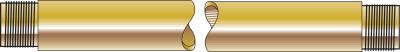 Western Enterprises Threaded Pipe Nipples, Nipple, 3,000 PSIG, Brass Alloy 360, 1 1/2", 1/2 in (NPT), WHF-3-1