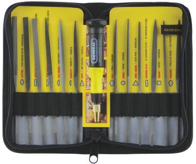 General Tools 12-Pc Swiss Pattern Needle File Set, 5-1/2 in,  2 Cut, 707475