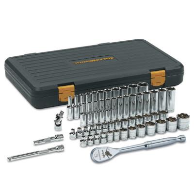 Apex Tool Group 56 Piece 120XP Standard & Deep Mechanics Socket Sets, 6 Point, 80550P