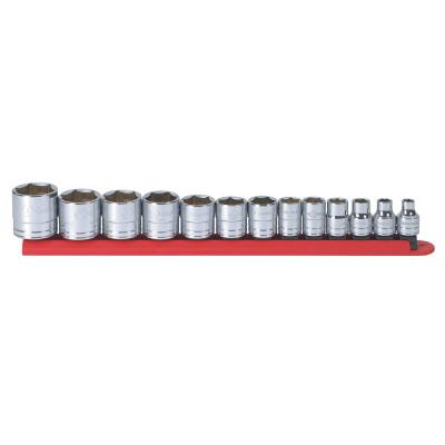 Apex Tool Group 13 Piece Surface Drive Socket Sets, 1/2 in, Metric, 80702