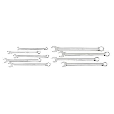 Apex Tool Group Long Pattern Combination Metric Wrench Sets, 12 Points, Metric, Chrome, 9 Pc., 81932