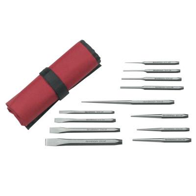 Apex Tool Group 12 Piece Punch & Chisel Sets, Hex, 1/4 in - 5/8 in, Carrying Pouch, 82305