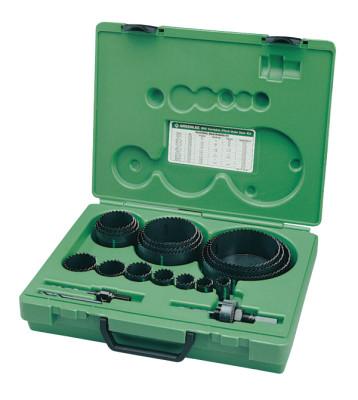 GreenleeÂ® Bi-Metal Hole Saw Kits, with Case, 3/4 in -  4 3/4 in Cut Diam., 890