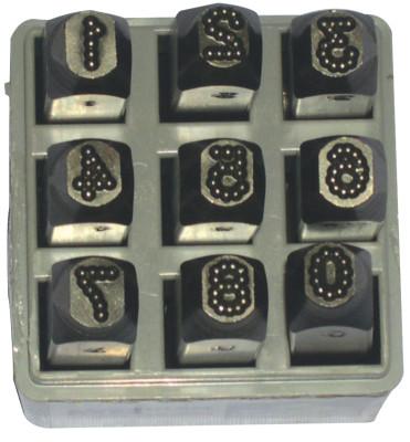 C.H. Hanson® Low Stress Dot Design Steel Hand Stamp Sets, 1/4 in, 0 thru 8; A thru Z, 26641