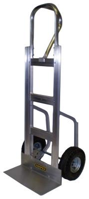 Harper Trucks Aluminum Hand Truck, 600lb Cap., 8 x18" Base Plate, Vertical Loop, 10X4 Wheel, GW2LLJ16G