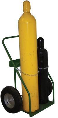 Saf-T-Cart™ 800 Series Carts, Holds 2 Cylinders, 9.5 in dia., 16 in Pneumatic Wheels, 861-16