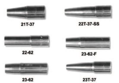 Esab Welding 21 Series Nozzles, Tapered, Self-Insulated, 1/8".Tip Recess,3/8", for No. 1 Gun, 1210-1300