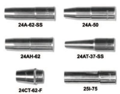 Esab Welding 26 Series Nozzles, Coarse Thread, 1/8 in. Tip Recess, 5/8 in, For No. 6 Gun, 1260-1420