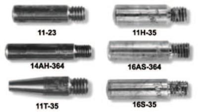 Esab Welding Contact Tip, 0.03 in Wire, 0.038 in Tip, Optional Tapered, No. 2, 3, and 4 Guns, 1140-1301