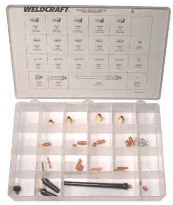 WeldCraftÂ® Master Accessory Kit, For 9; 20 Torches, TIG Air/Water Cooled Accessory Kit, MAK-1S