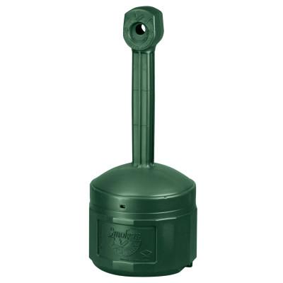 Justrite Smokers Cease-Fire Cigarette Butt Receptacles, 16 qt, Polyethylene, Forest Green, 26800G