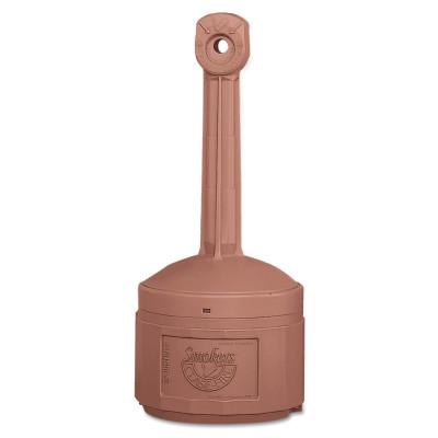 Justrite Smokers Cease-Fire Cigarette Butt Receptacles, 16 qt, Polyethylene, Terra Cotta, 26800T