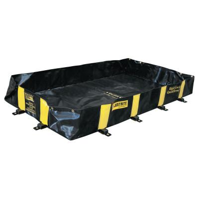 Justrite Rigid-Lock QuickBerm Spill Containment Berms, Black, 175 gal, 6 ft x 4 ft, 28512