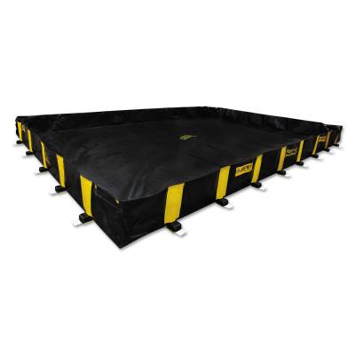 Justrite Rigid-Lock QuickBerm Spill Containment Berms, Black, 1435 gal, 16 ft x 12 ft, 28524