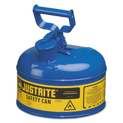 Justrite Type I Steel Safety Can, Kerosene, 1 gal, Blue, 7110300