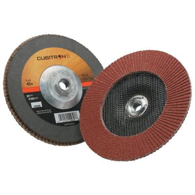 3M™ Cubitron II™ Flap Disc 967A, 7 in, 40 Grit, 5/8-11 Arbor, 8,600 rpm, Type 27, 051141-55608