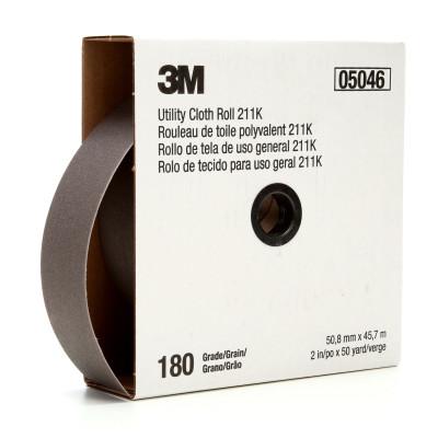 3M™ 211K Utility Cloth Rolls, 2 in, 50 yd, 80 Grit, 051144-05050