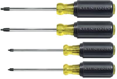 Klein Tools SCREWDRIVER SET- 4PC. CUSHION-GRIP SQUARE-RECESS, 85664