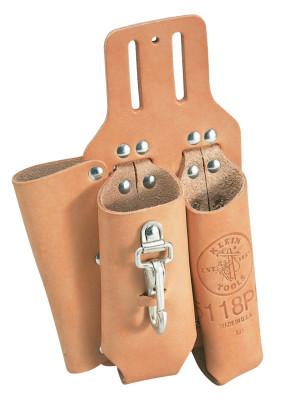 Klein Tools Pliers, Rule, and Screwdriver Holders, 3 Compartments, Leather, S5118PRS