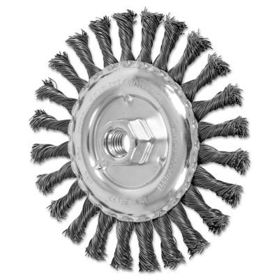 Advance Brush Full Cable Twist Knot Wheel, 6 in D, .023 in Carbon Steel Wire, 9,000 rpm, 82477
