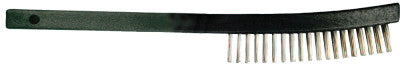 Advance Brush Curved Handle Scratch Brushes, 13 3/4", 3X19 Rows, SS Wire, Plastic Handle, 85014