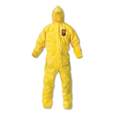 Kimberly-Clark Professional KLEENGUARD A70 Chemical Splash Protection Coveralls, Yellow, 3XL, Hood, 09816