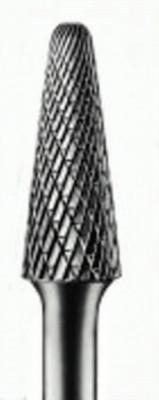 Pferd Carbide Taper/Radius Bur Bit, 3/8"Dia. x 1 1/16"L Cut, 1/4" Shank, Alt. Diamond, 25152