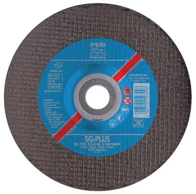 Pferd Depressed Center Thin Cut-Off Wheel, 7 in Dia, .045 Thick, 46 Grit Alum. Oxide, 63175