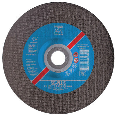 Pferd SG Type 27 Depressed Center Cut-Off Wheel, 6 in Dia x 0.045 in Thk, 5/8-11, 46 Grit, Aluminum Oxide, 63184