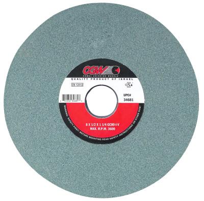 CGW Abrasives Green Silicon Carbide Surface Grinding Wheels, T1, 7 X 1/2, 1 1/4" Arbor, 80, I, 34628