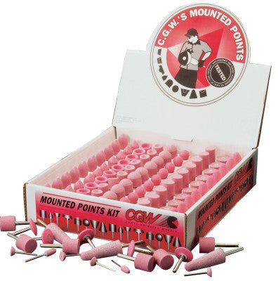 CGW Abrasives Vitrified Mounted Points, W-222, 1 X 2, 36060